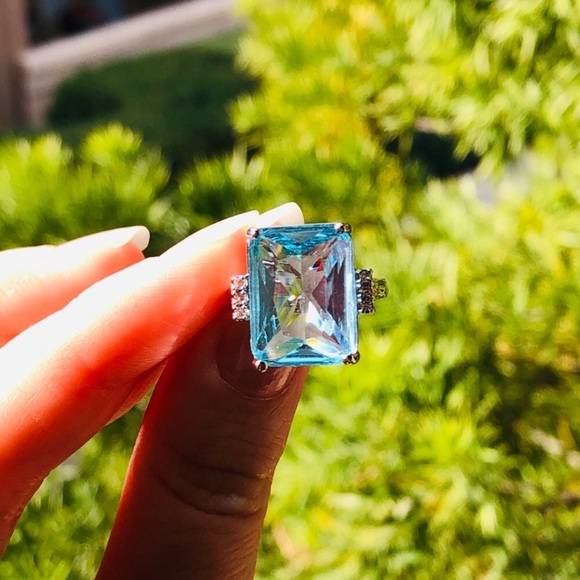 NWOT 925 sterling silver aquamarine ring - Picture 2 of 6